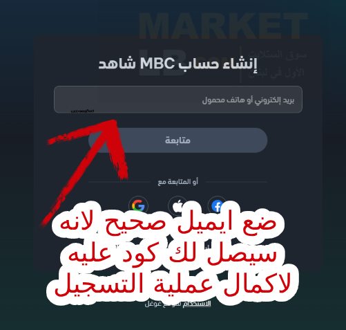 ضع ايميل صحيح